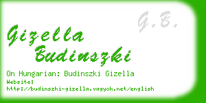 gizella budinszki business card